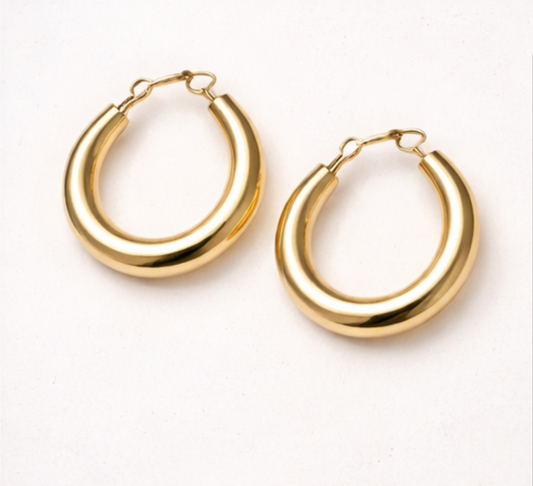 Gold-Plated Hoop Earrings